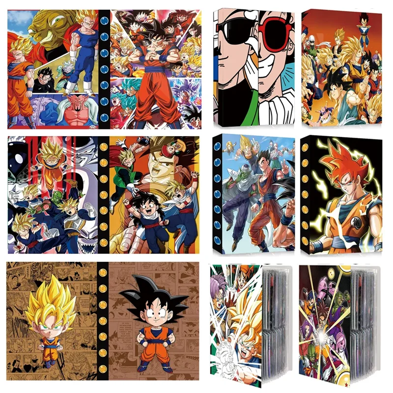 240 PCS Anime Dragon Ball Son Goku Vegeta Frieza Card Album Book VMAX Game Card Holder Binder Collection Kids Toys Gifts