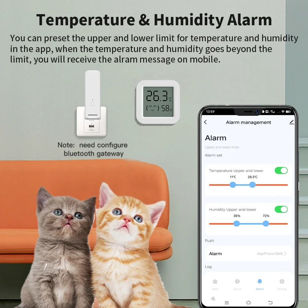 Termómetro para Xiaomi Mijia 2, Sensor de temperatura y humedad con Bluetooth, medidor de humedad, pantalla LCD inteligente, aplicación Digital Mijia