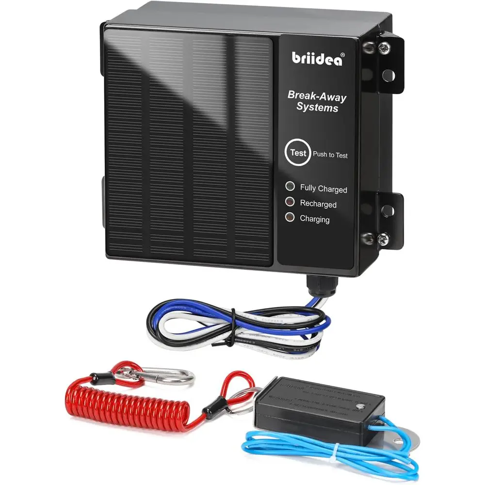 

Breakaway Kit for Trailers: Built-in Control Panel, 12V 5AH Battery, LED Indicator, Metal Waterproof Enclosure, Essential for To