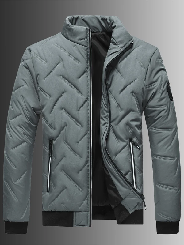 

Men's Casual Thiened Cotton Jaet Autumn Winter Busin Warm Stand Collar Outerwear Faionable Urban Sle Long Sve