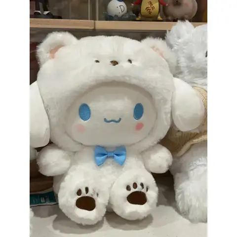 Sanrio Cinnamoroll Dog Cute Transformation into White Bear Kawaii Plush Toy Girl Cloth Doll Plush Birthday Gift for Best Friends