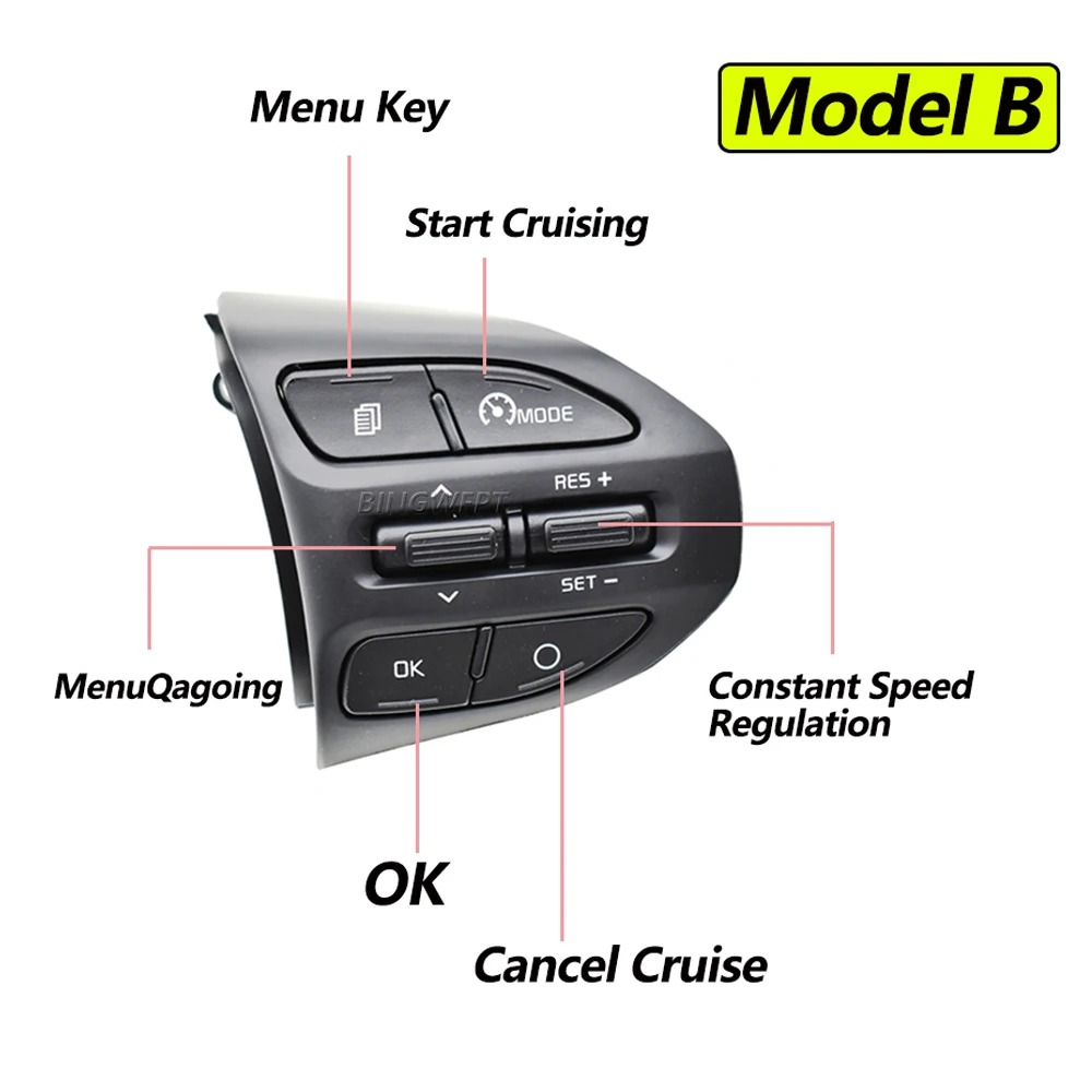 Auto Parts Steering Wheel Buttons For Kia RIO 2018-2021 K2 X-LINE Music Cruise Control Telephone  Switch Left+Right+Wire - view 4
