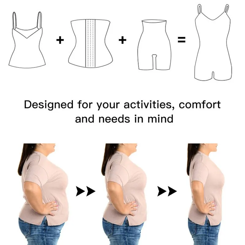 Women Bodysuit Shapewear Full Body Shaper Tummy Control Slimming Sheath Butt Lifter Push Up Thigh Slimmer Abdomen Shapers Corset