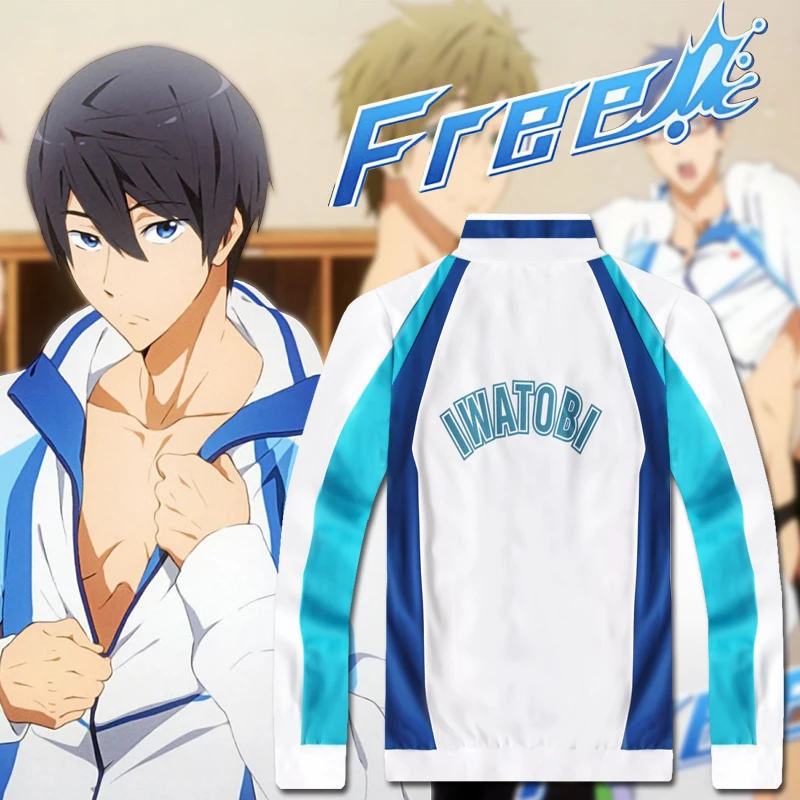 Anime Free! Iwatobi Swim Club Haruka Nanase Cosplay Costume Coat Jacket Hoodie High School Sport Wear For Men Women Unisex