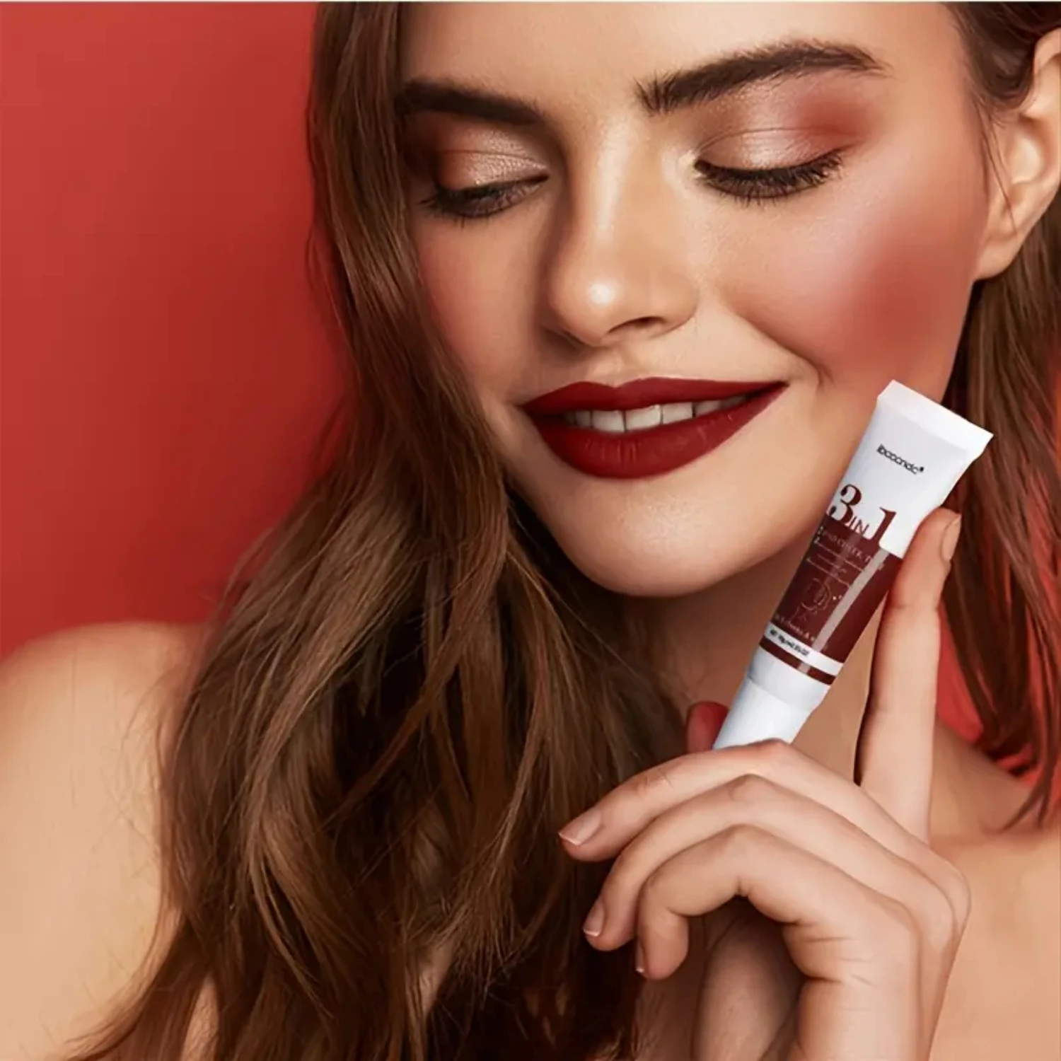 Hochpigmentierter 3-in-1-Lippenstift, Rouge und Lidschatten – langlebige und wasserfeste Mehrzweck-Lippen- und Wangentönung