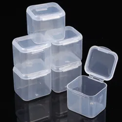 5/10pcs Mini Square Storage Box Transparent Earrings Rings Jewelry Beads Packaging Storage Case Small Jewelry Organizer Box