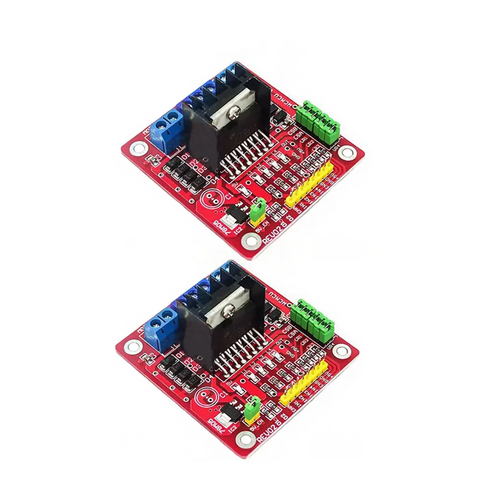 2PCS Motor Driver Board for Educational For Robotics Projects Dual H-Bridge IC 5V-35V Input 4.5-5.5V Logic Supply