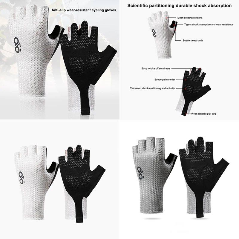 Sommer Atmungsaktive Halb Finger Fahrrad Handschuhe Anti-Slip Fitness Radfahren Handschuh Outdoor Sport MTB Anti-Sonne Angeln Handschuhe