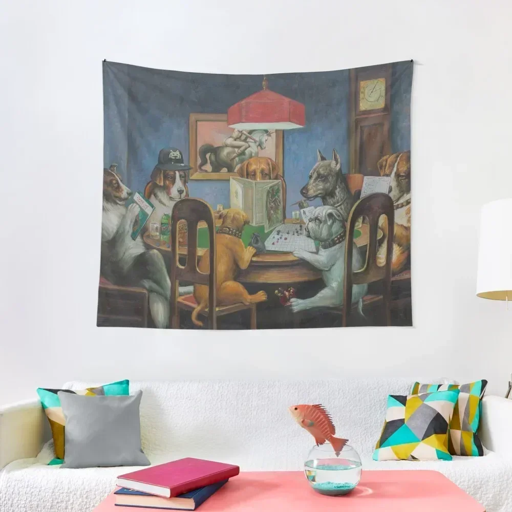 

Dogs Playing D&D Tapestry Bedroom Deco Home Decorators House Decorations Tapestry