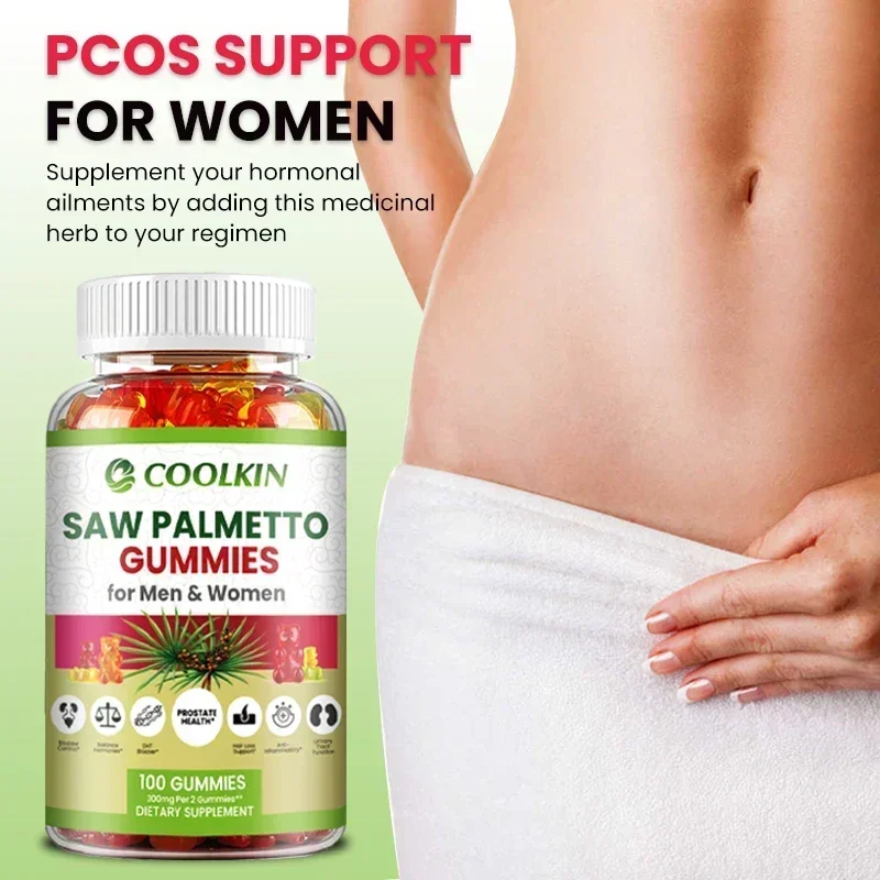 Saw Palmetto Gummies - Supports Healthy Hair and Urinary Tract Function, Relieves Prostate Problems,and Helps with Hair Thinning