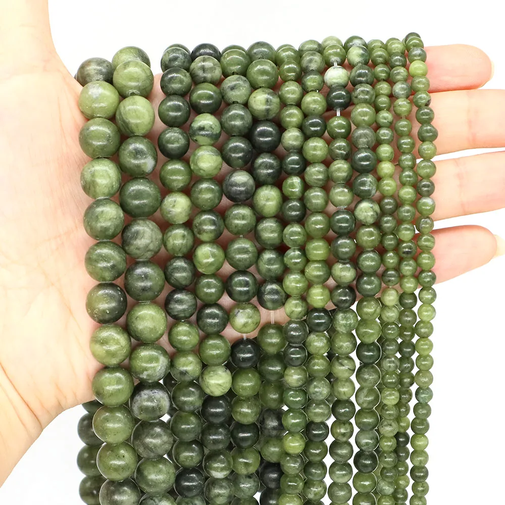 4/6/8/10mm Natural Stone Southern Jade Reiki Healing Crystal Round Loose Gemstone Accessories for Making Jewelry Diy Handicrafts