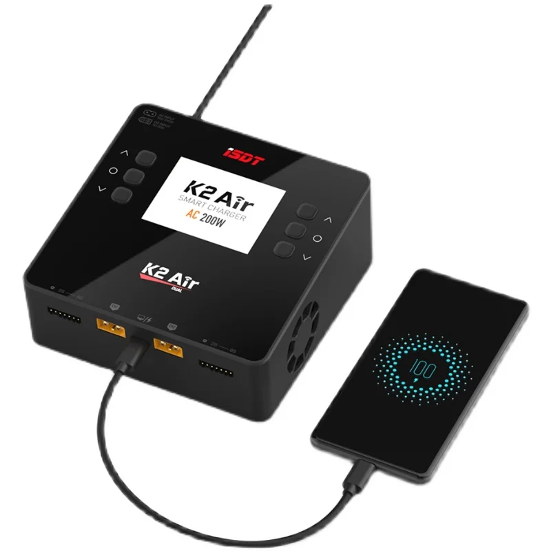 ISDT K2 Air AC 200W DC 500Wx2 20A Dual Channel Balance Lipo Charger Discharger for Lipo NiMh Pb Battery thumbnail 4