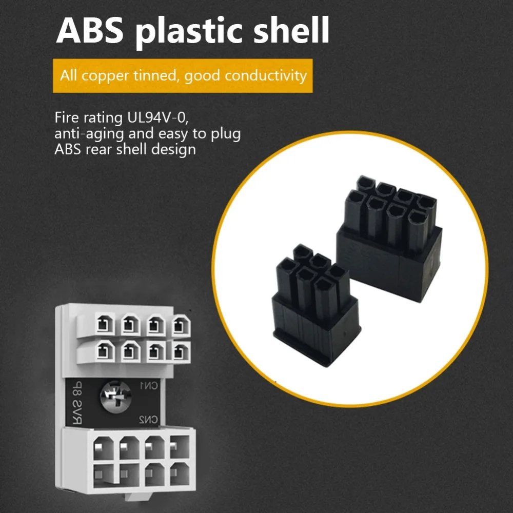 Direction GPU Adapter 8 Pin 6Pin Graphics Card Connector PCIe 8 Pin Adapter Graphics Power Adapter 180 Degree Angle Connector