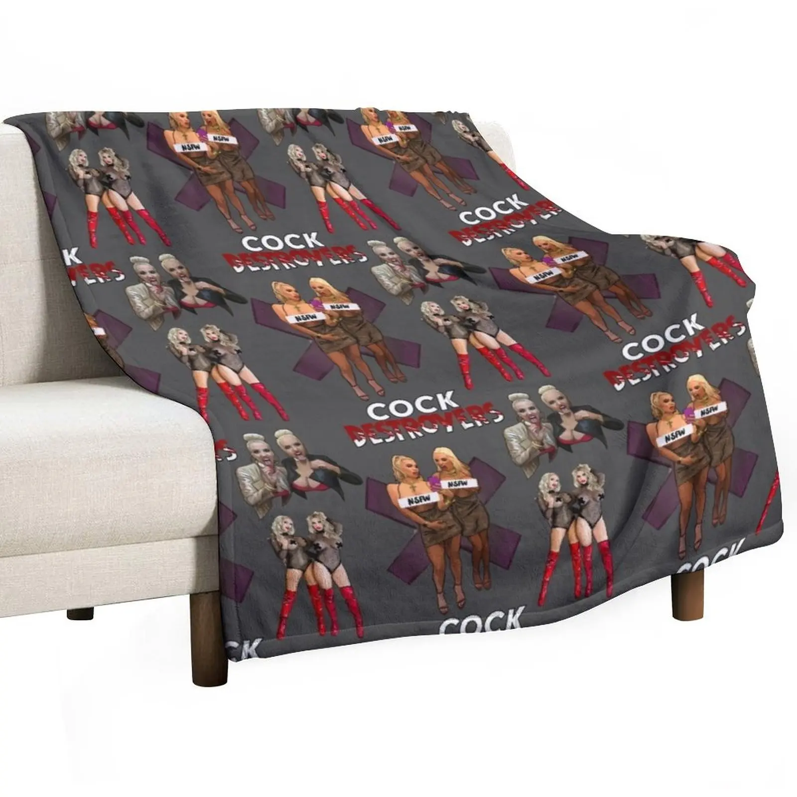 

Cock Destroyers Pattern Pack Throw Blanket Luxury Designer Decorative Throw wednesday Blankets