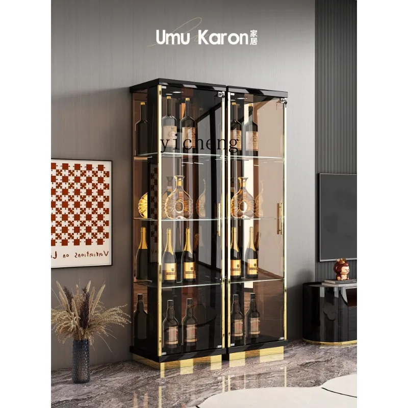 Living Room Double Door Wine Cooler Wall Display One-Door-Open Cabinet Door Household Light Luxury Hand OfficeL1