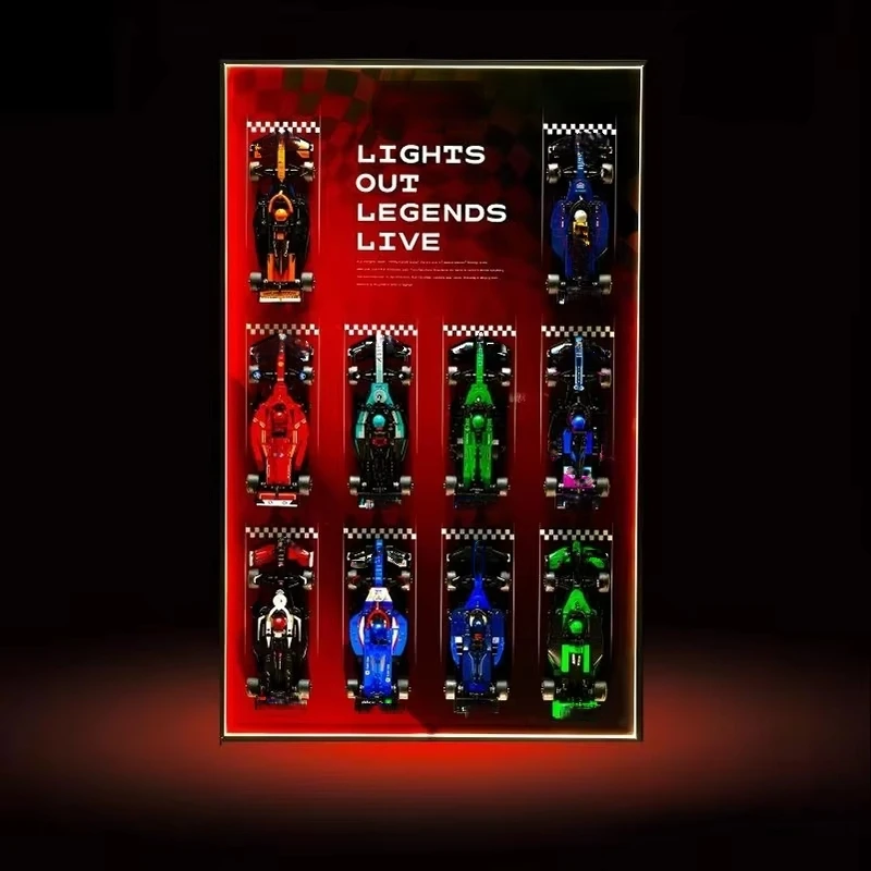 For Lego 77242 Display Box, Blind Box, Building Block Model Car, Storage Box, LEDMirror Wall-mounted Display Frame 50X80X3CM