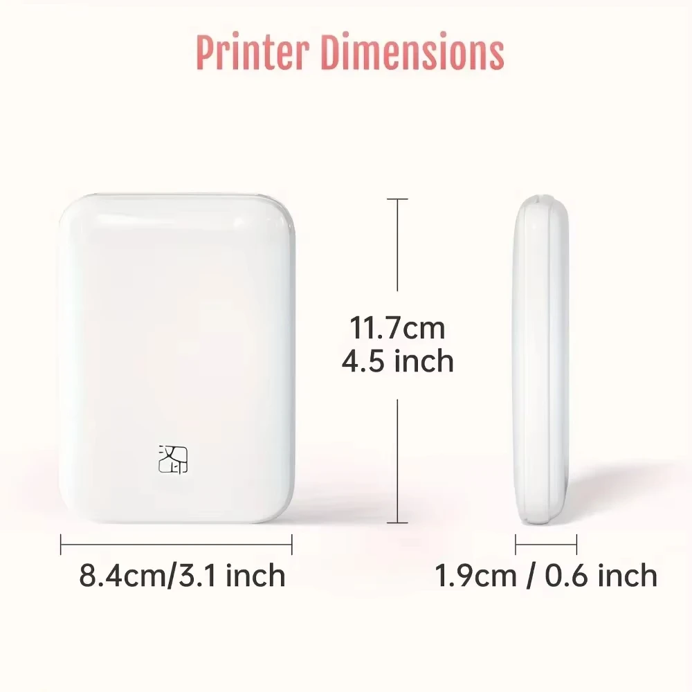 Portable Wireless Photo Printer Compatible With IOS/Android Wireless Devices, ZINK Printing, Portable Pocket Smart Printing