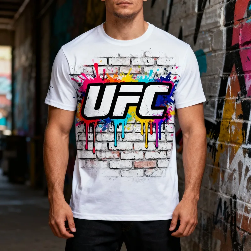 

MOTO-25 летняя спортивная одежда, мужское платье UFC для бокса, боевого матча, повседневная дышащая модная футболка для фитнеса с коротким рукавом