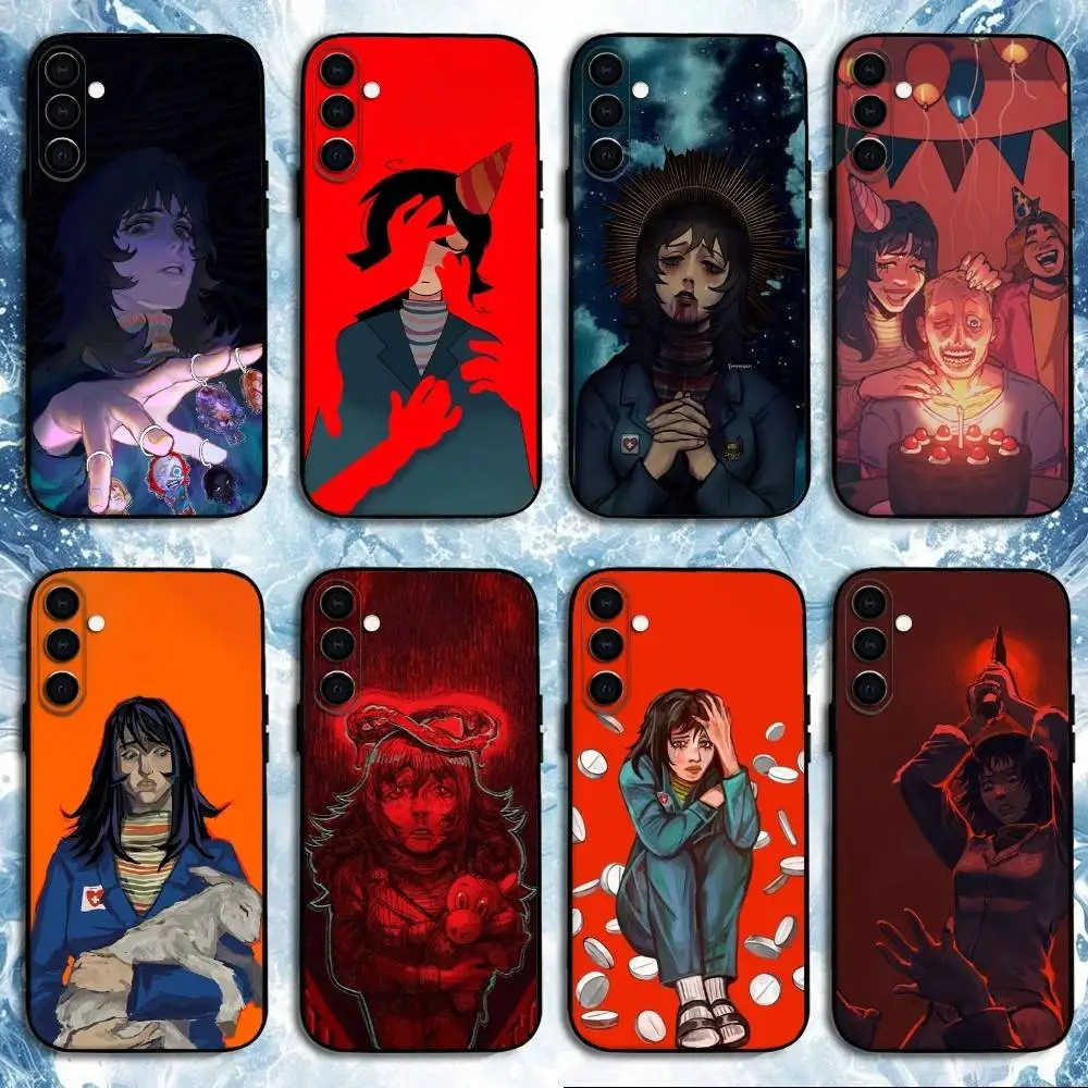 

Game M-Mouthwashing Anya Phone Case For Samsung Galaxy A73,A72,A71,A70,A53,A52,A51,Others Soft Black Shell