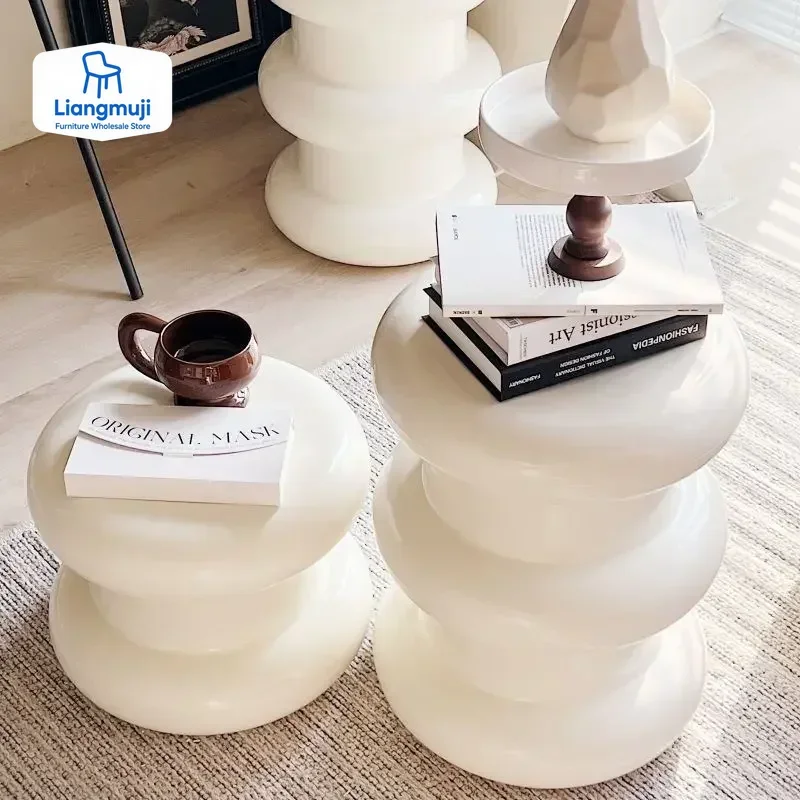 

Nordic Cream Style Modern Small Round Stool Living Room Side Stool Small Apartment Shoe Changing Stool Space Saving Furniture