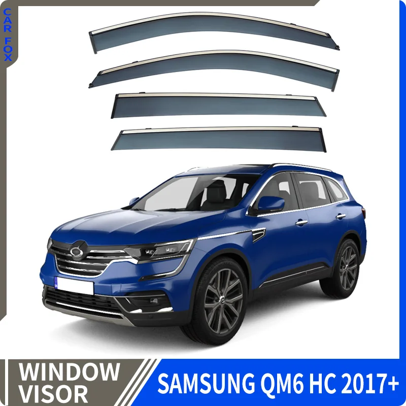 

For Renault Samsung QM5 QM6 HY HC 2017-2023 Plastic Window Visor Vent Shades Sun Rain Deflector Guard For Samsung