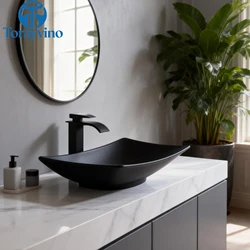 Torayvino Badkamer Wastafel Set Met Matzwarte Kraan Pop-Up Afvoer Warm En Koud Waterval Mode Mixer Kranen Wastafel Kranen