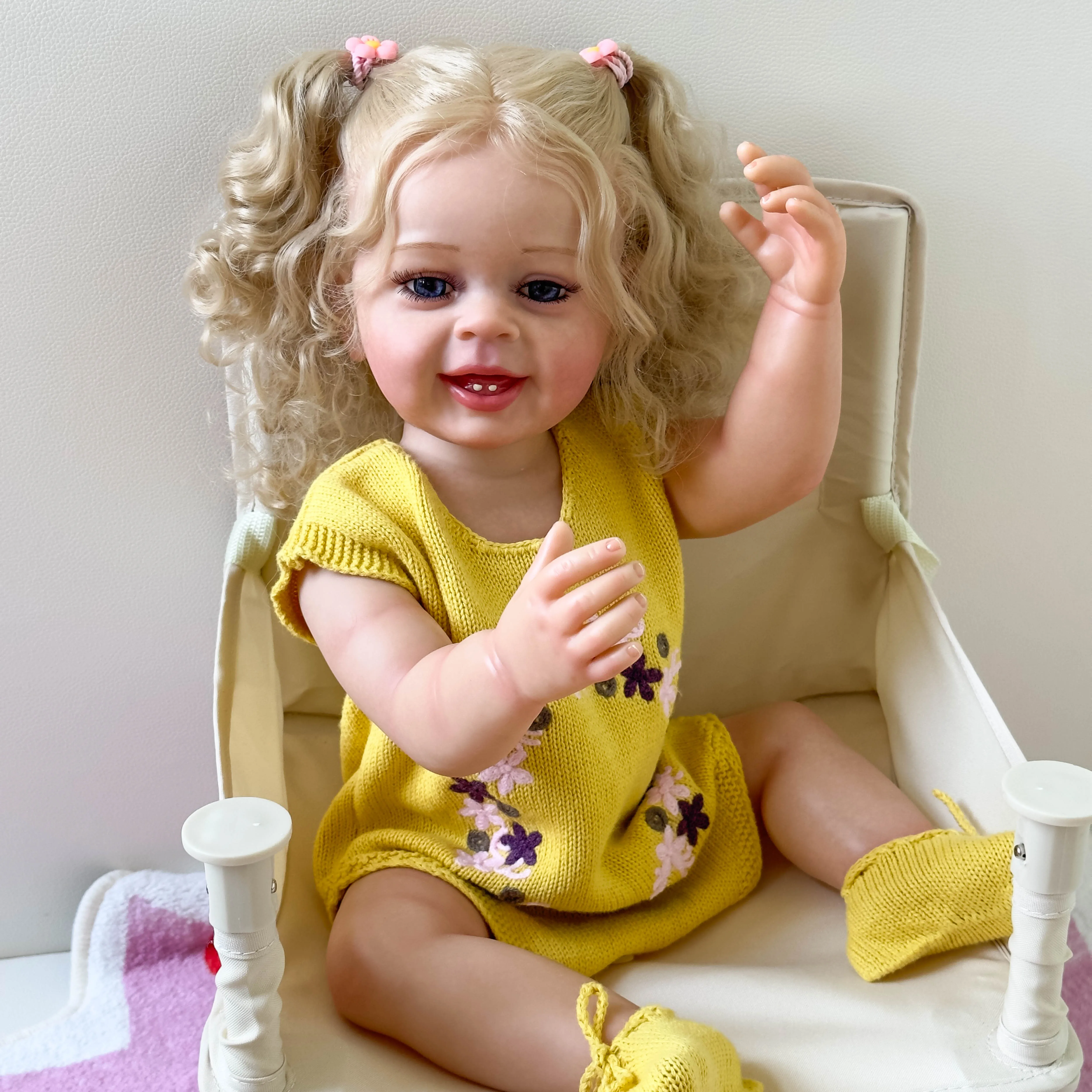 NPK 55CM Full Body Soft Silicone Real Touch Reborn Baby Girl Doll Yannik Ideal Gifts For Children Bath Toy Waterproof