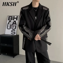 HKSH Spring Fashion High-end Heavy Industry Hot Diamond Trendy Suit Jacket Men's Explosive Streetwear Large Size Korean HK0028