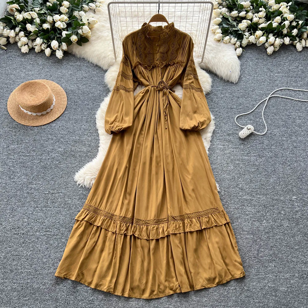 Chic vintage Sexy Spliced Elegant Fairy Summer  Women Boho Sundress women clothing Long dress