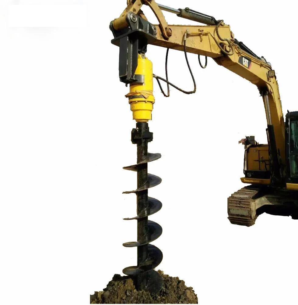 CX130 CX160 CX210 CX240 CX260 Excavator Skid Steer Backhoe Loader Attachments Hydraulic Earth Auger Drill Post Hole Digger