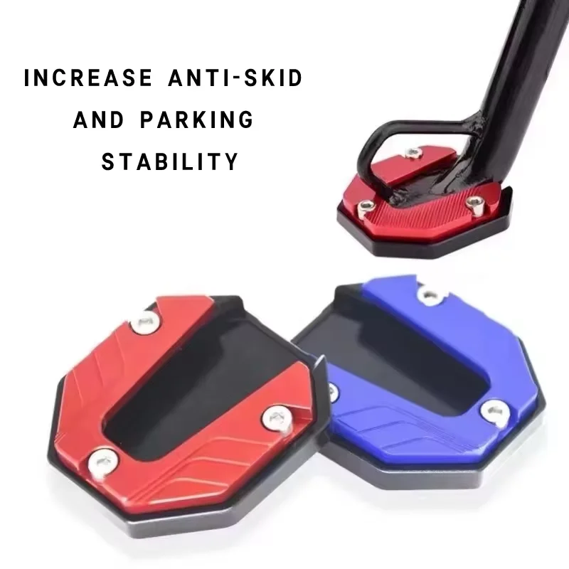Anti-Slip Motorcycle Side Stand Foot Pad – Aluminum Alloy Kickstand Extender for Scooter, Bike & E-Bike, Soft Ground Support view 2