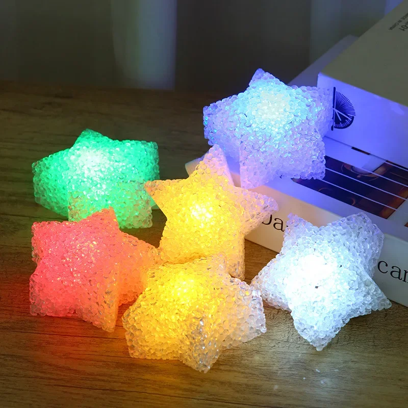 Star Handheld LED Light Cute Acrylic Star Shaped Night Light Anti-slip Band Light Lamp for Dance Performance Stage Photo Prop