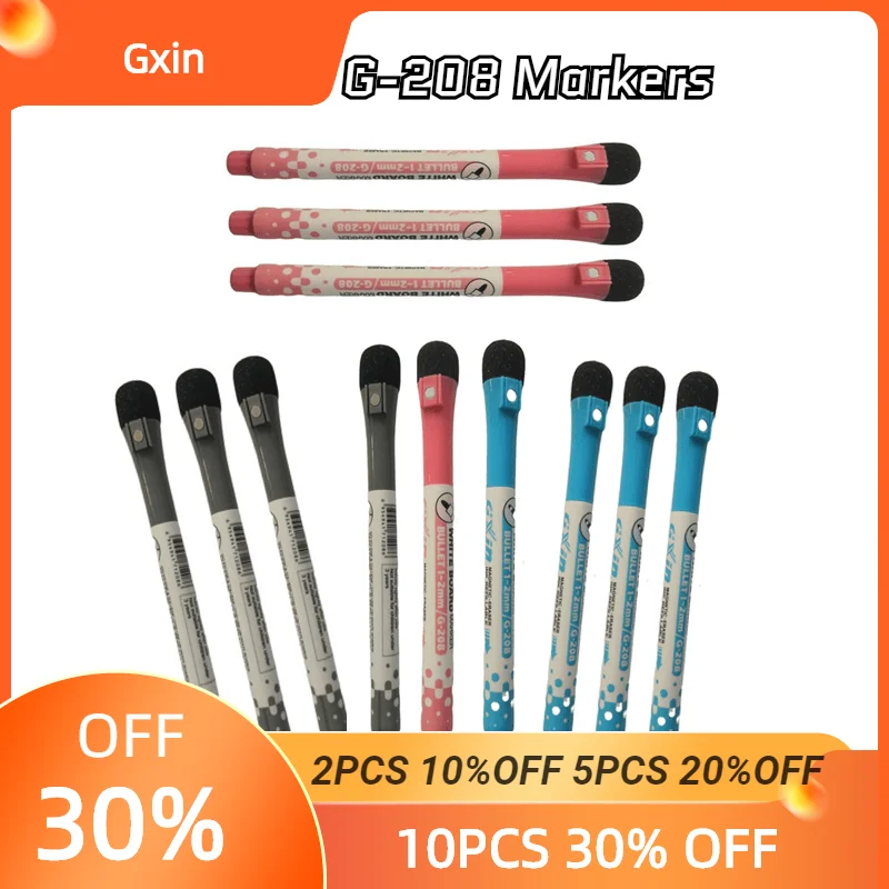 Gxin G208 – lot de 12 marqueurs effaçables, couleurs aimantées, stylo à encre pour tableau blanc, école, enseignant, ressources, Graffiti pour enfants, dessin