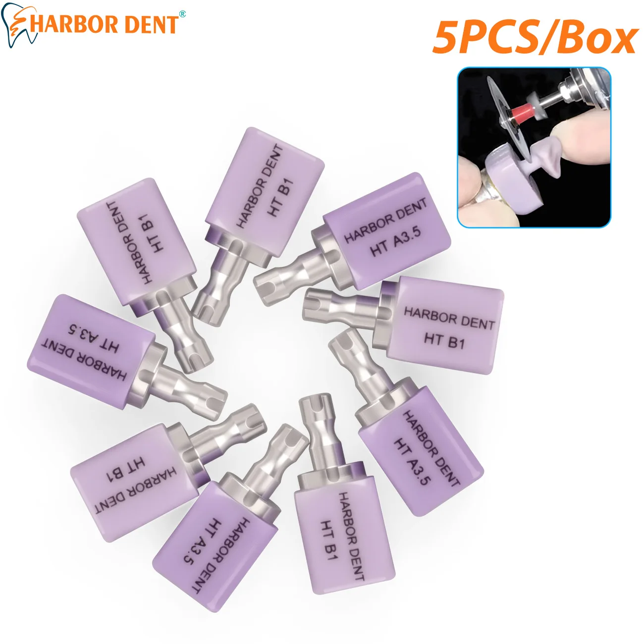 

5PCS/Box Dental Lithium Disilicate HT/LT Glass Ceramic Cubes Blocks For CAD CAM Sirona Cerec Veneer Dentistry Materials