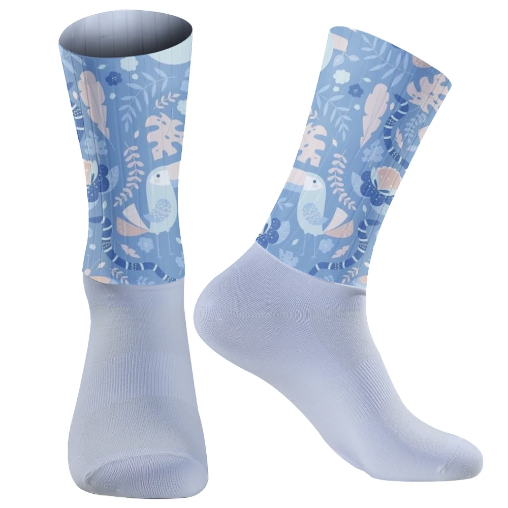 Chaussettes longues imprimées en coton pour hommes, chaussettes de sport décontractées, chaussettes de course et de cyclisme, Hip Hop, sac pastel, Harajuku, mode