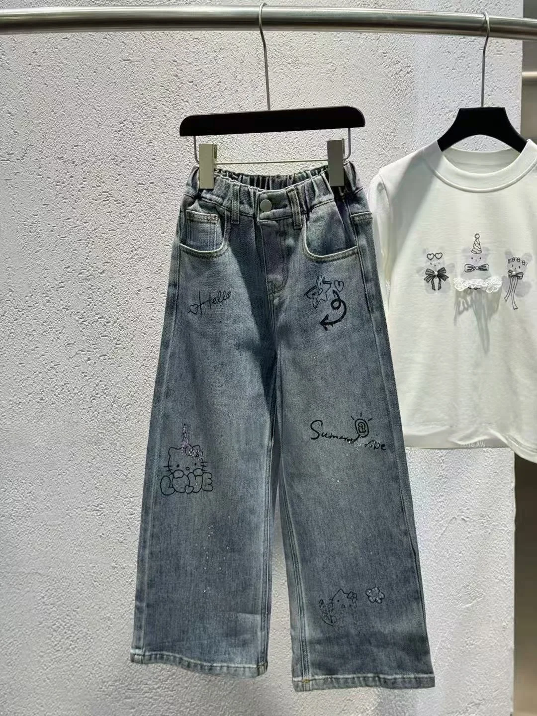 brand-kids-jeans-kt-print-casual-wide-leg-pants-mid-waist-long-trousers-for-girls-autumn-new-arrival