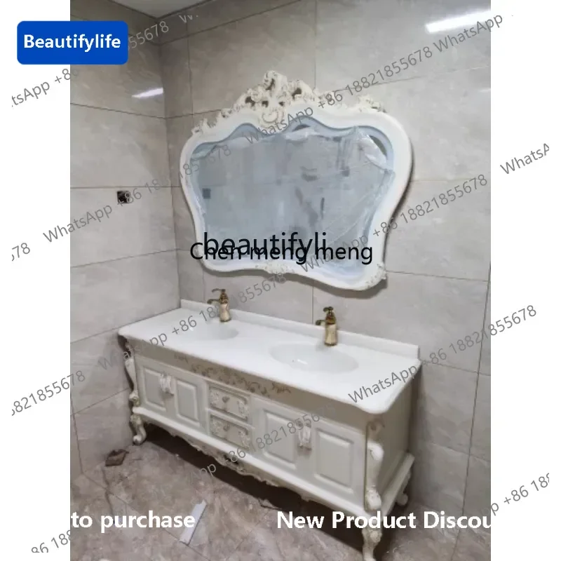 

183European jade bathroom cabinet combination bathroom light luxury integrated washing table wash basin6005