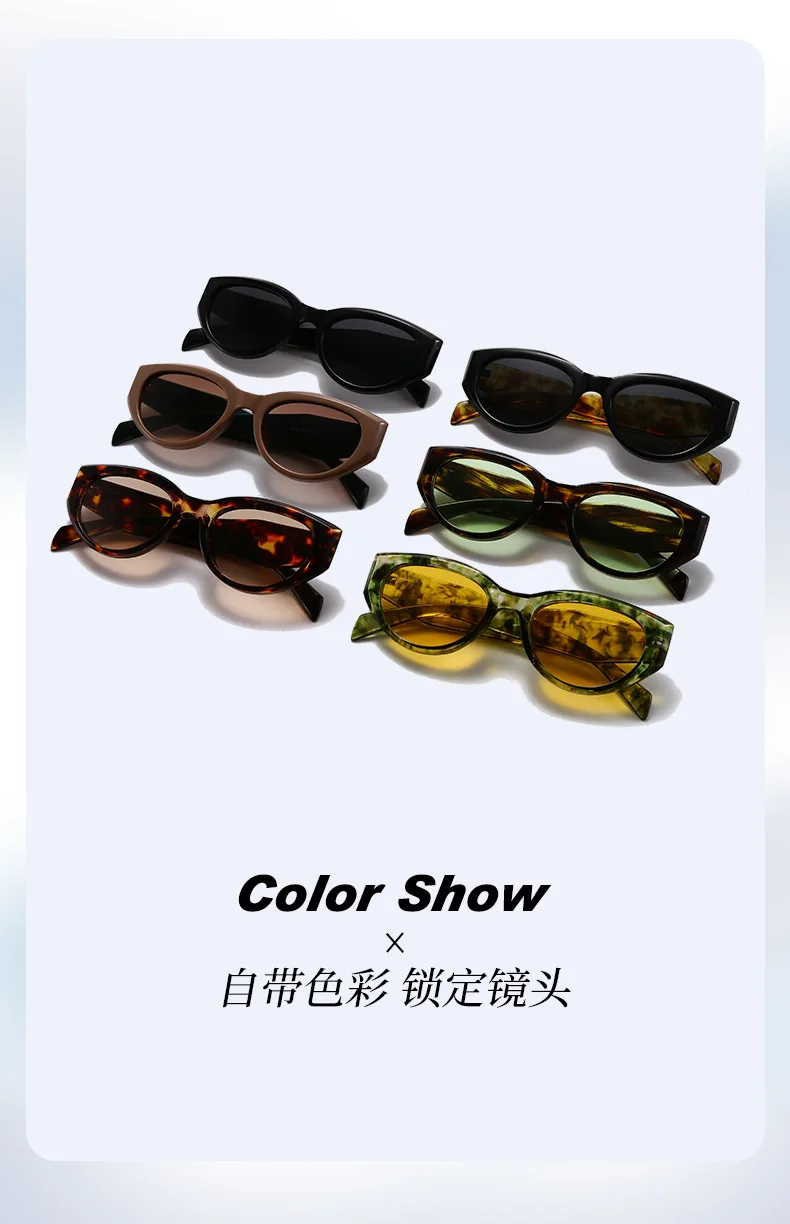 Trendy Beliebte Cat Eye Sonnenbrille Weiblich Männlich Luxus Marke Designer Brillen Outdoor Fahren Reise Schatten Unisex UV400 Lentes – Detail 6