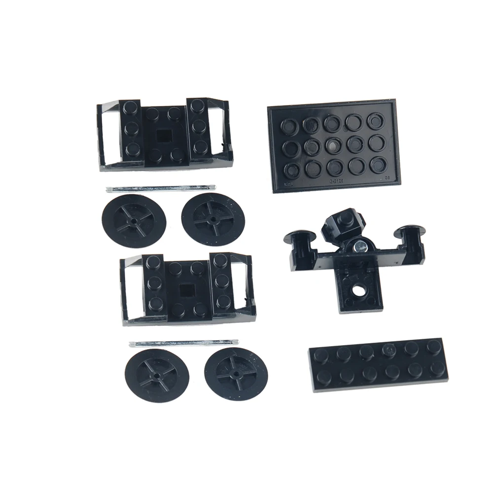 6 unids/set tecnología de montaje de rueda ferroviaria piezas de bloques de construcción DIY juguetes ladrillos MOC accesorios de tren
