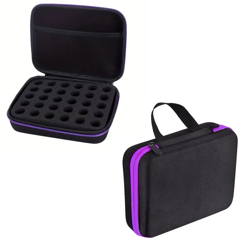 Portable Essential Oils Carrying Case Holds 30 Bottles 5ml, 10ml Bottles Storage Organizer Bag Hard Shell EVA Essential Oil Case