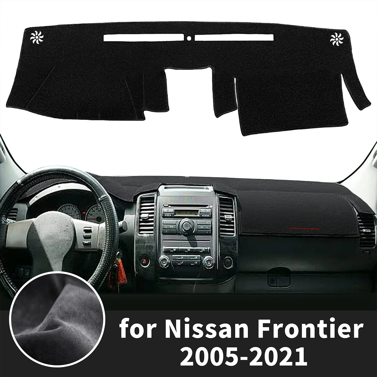 日産フロンティア-2005-2021-ダッシュボードカバー-​-​-ダッシュボードマット、日焼け防止、反射防止カバー、ダッシュパッド、ダッシュボードアクセサリー