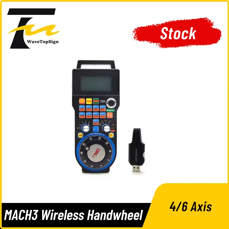 XHC CNC Mach3 Wireless Lathe Handwheel WHB04B MPG Pendant Handwheel 4axis 6axis USB Receiver for CNC Milling Machine