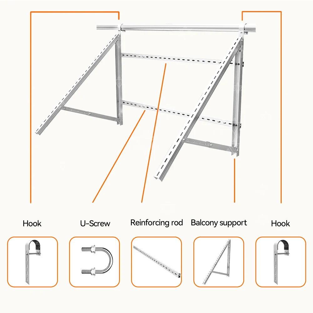 Solar Bracket, Easy To Install For Balcony apartments, Can Be applied to Multiple Scenarios Such as Balconies, Gardens, etc