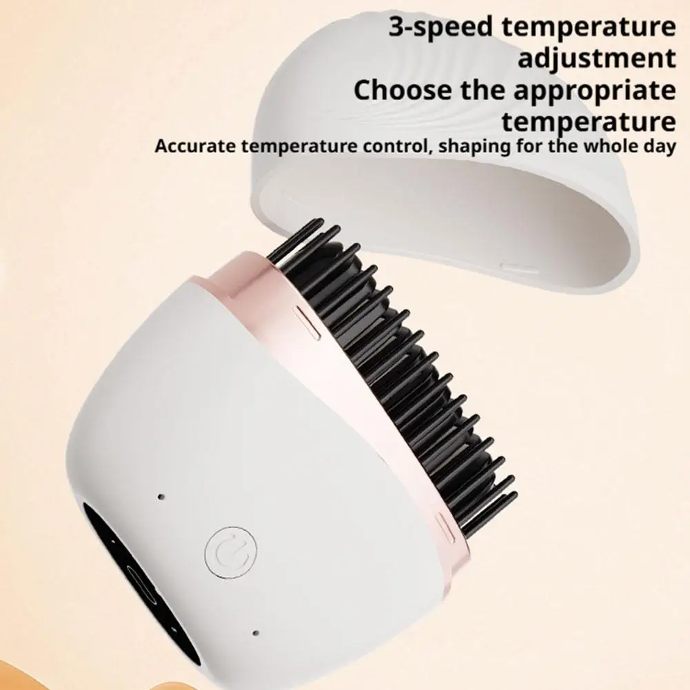 

Mini Wireless Rechargeable Hair Straightener Portable Efficient Straight 3-speed Temperature Supple Rapid Heating Hair Care Comb
