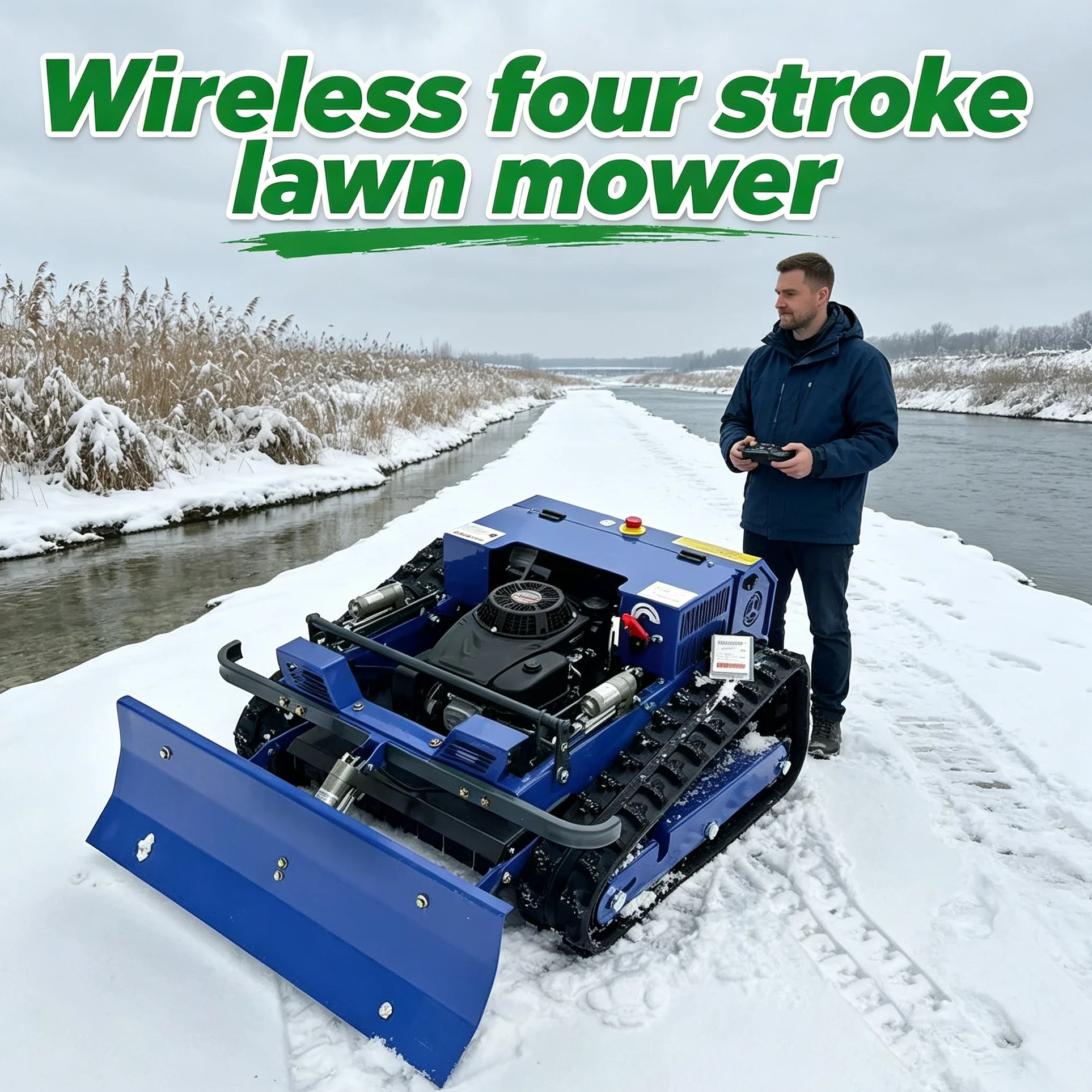 Lawn Mower Battery - Geoptimaliseerde all-terrain crawler rotatiemaaier met opbergrek,