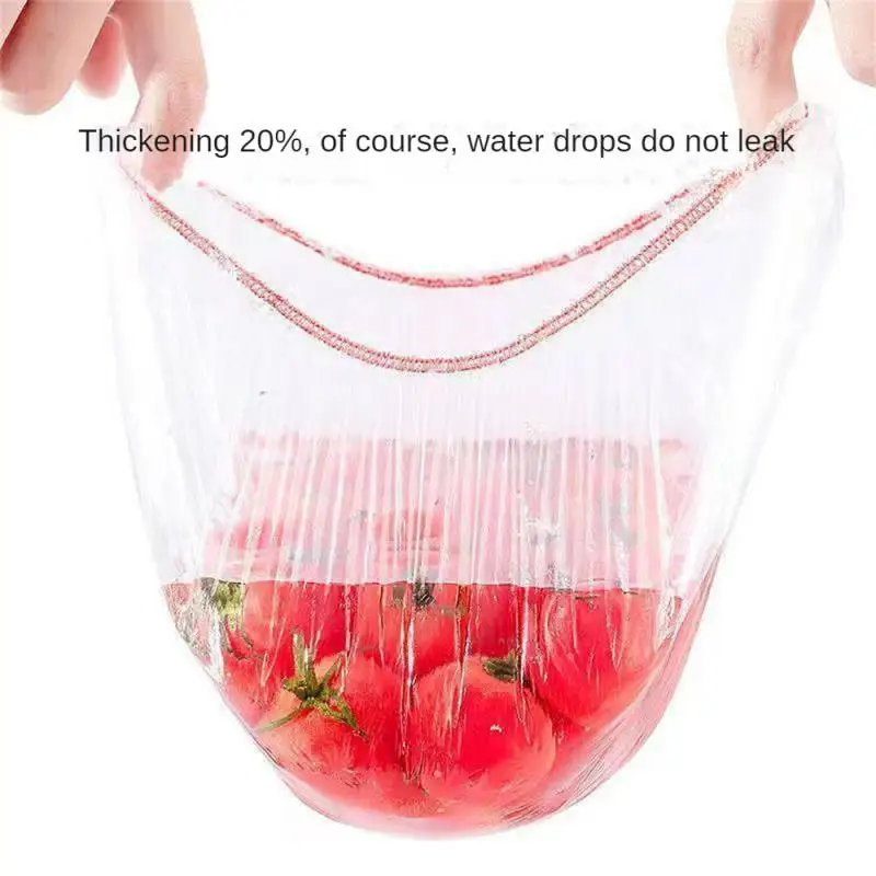 Disposable Food Cover Saran Wrap Plastic Bag Food Grade Fruit Vegetable Storage Bag Elastic Plastic Bag Kitchen Fresh Keeping