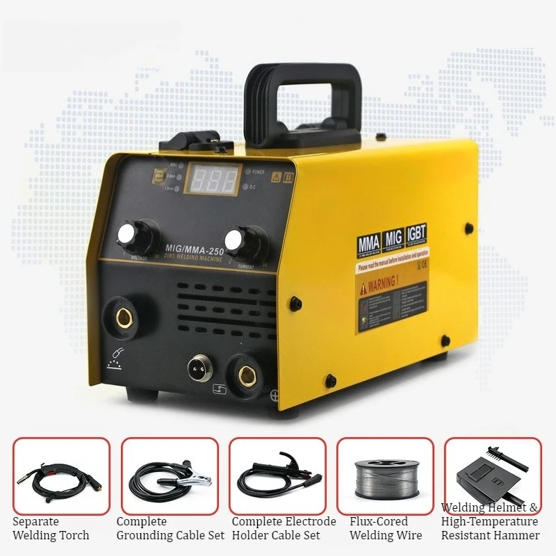 MIG250 Gasless MIG Welder 2 in 1 Multifunction Welding Machine MMA MIG Gas Shielded Welder