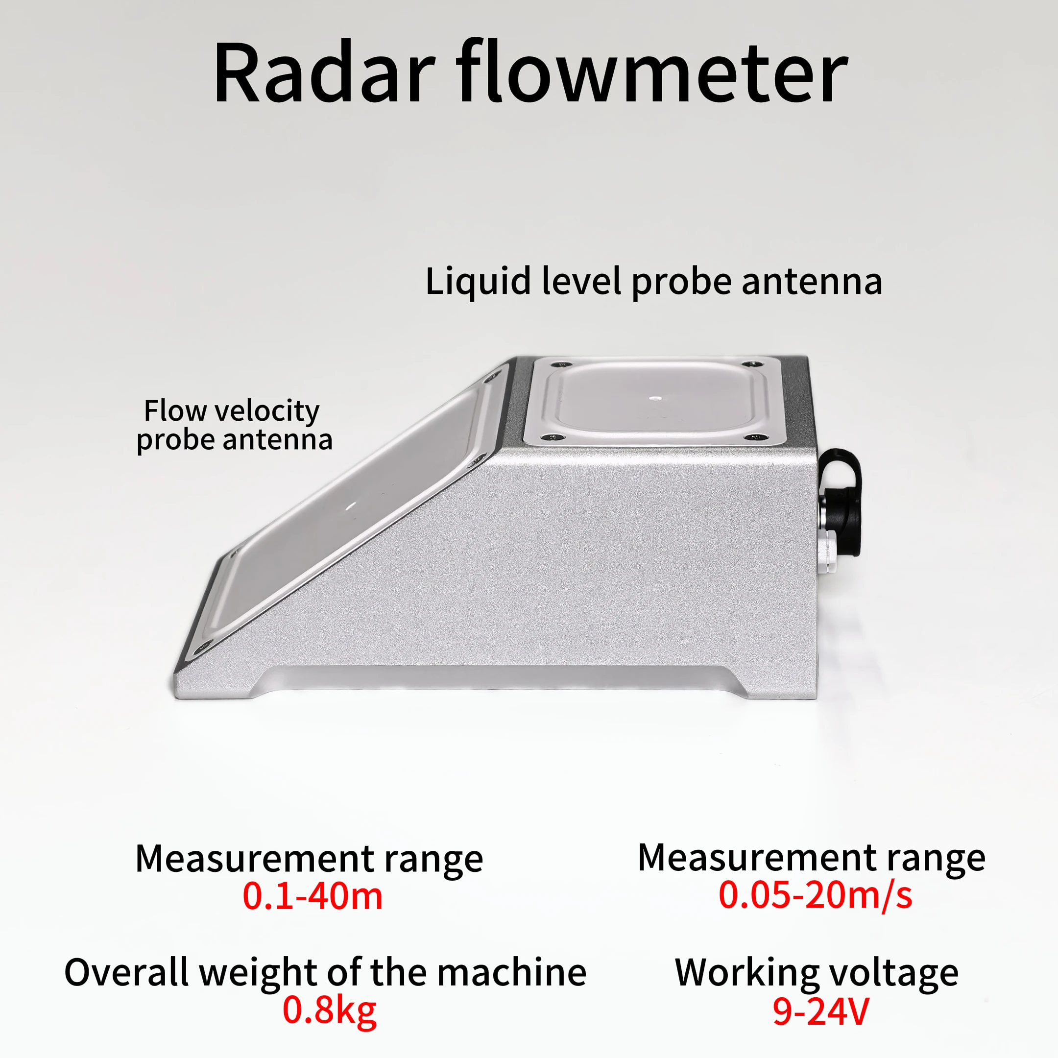 24GHz/80GHz Radar Flow Meter & Flow Rate Measurement, 0.1-40m Water Level Sensor, 0.05-20m/s Flow Velocity Sensor