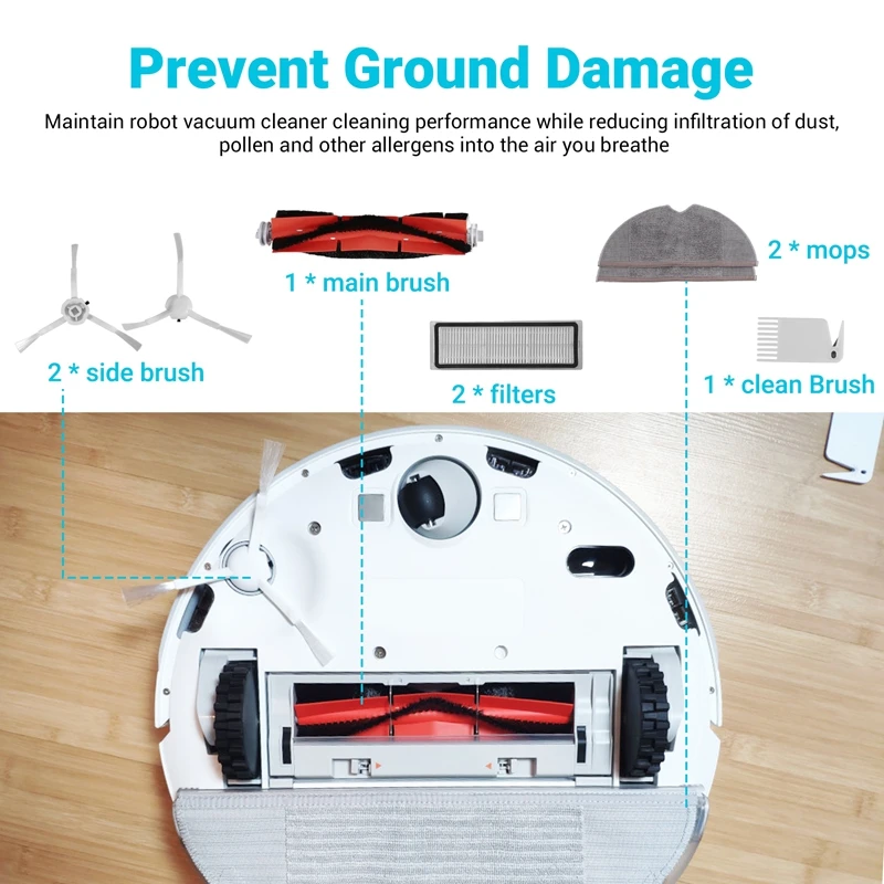 Replacement Parts For Xiaomi Mijia 1C Sweeping Mopping Robot Vacuum Cleaner Main Brushes Filters Side Brush