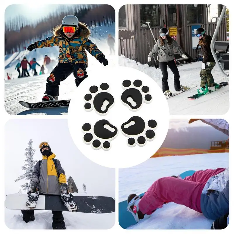 4Pcs Anti-skid Silicone Delicate Decorative Snowboard Anti-slip Pad Stomp Pad for Snowboard Daily for Women Men